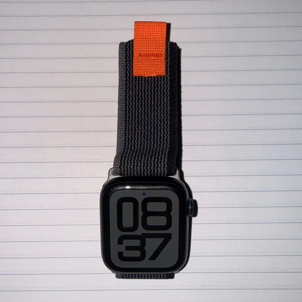 Apple Smartwatch Black and Orange Strap